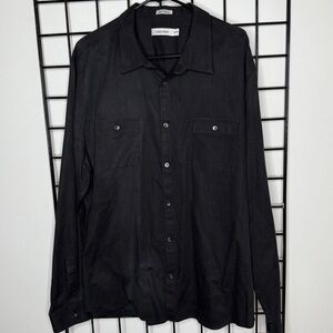 Calvin Klein Black Cotton Shirt Black Men's XXL